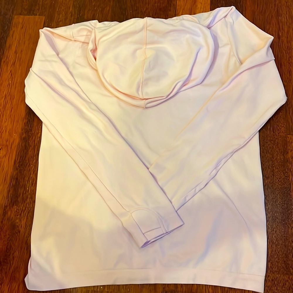 Pink athleta girls long sleeve shirt with hood